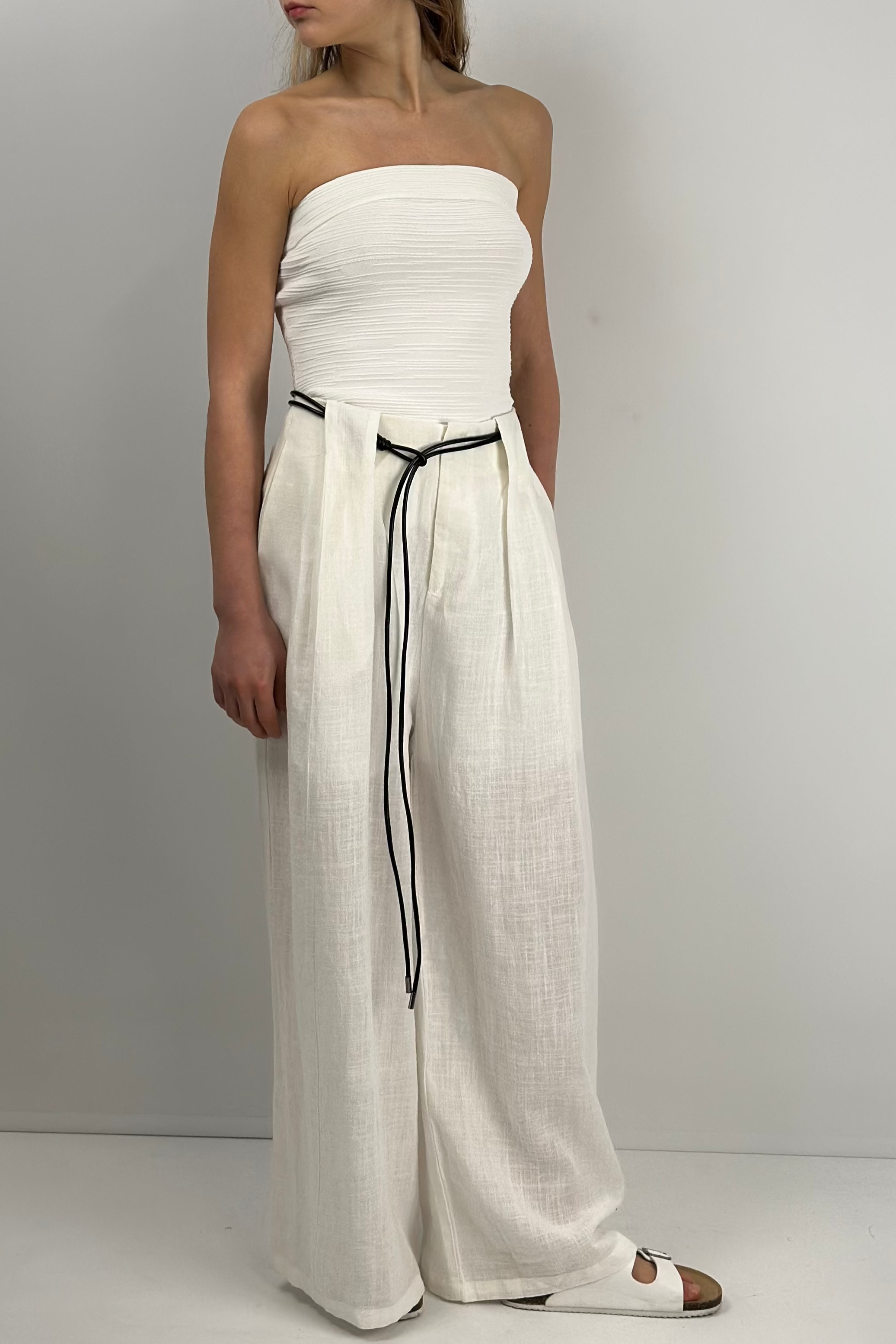 Linda Wide-Leg Pants with Belt