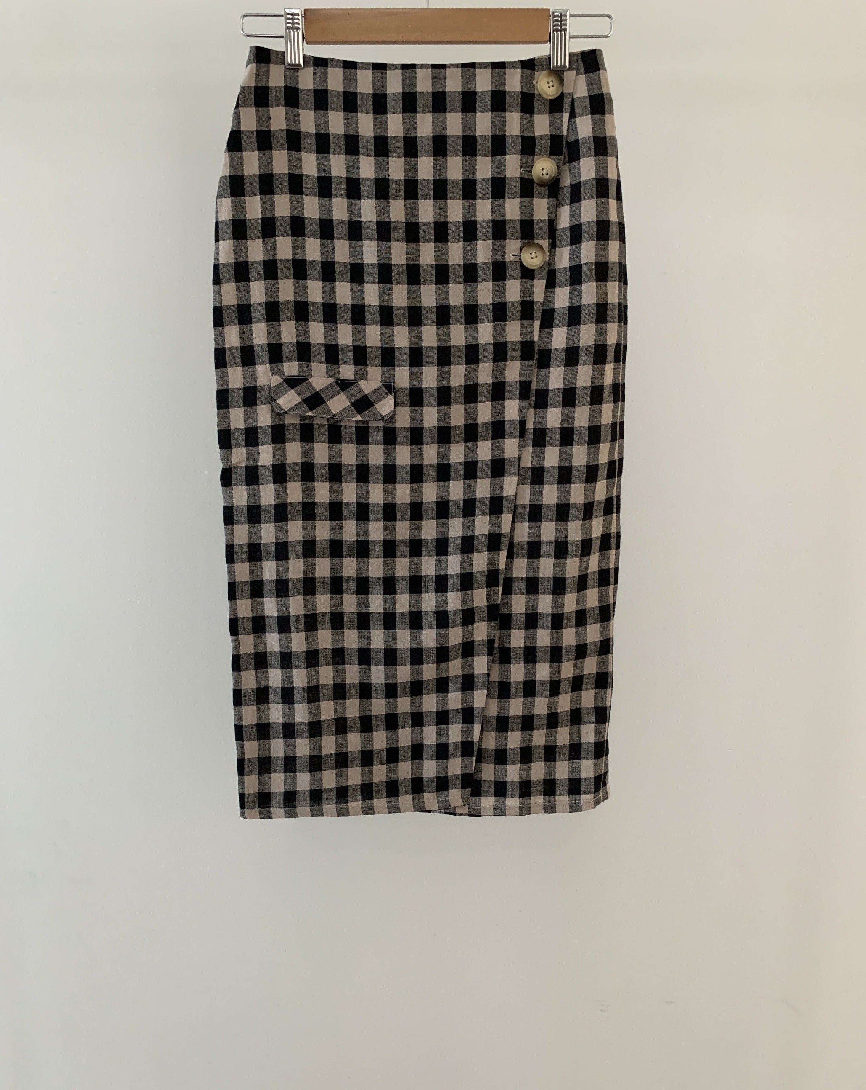 Asymmetric Wrap Midi Skirt