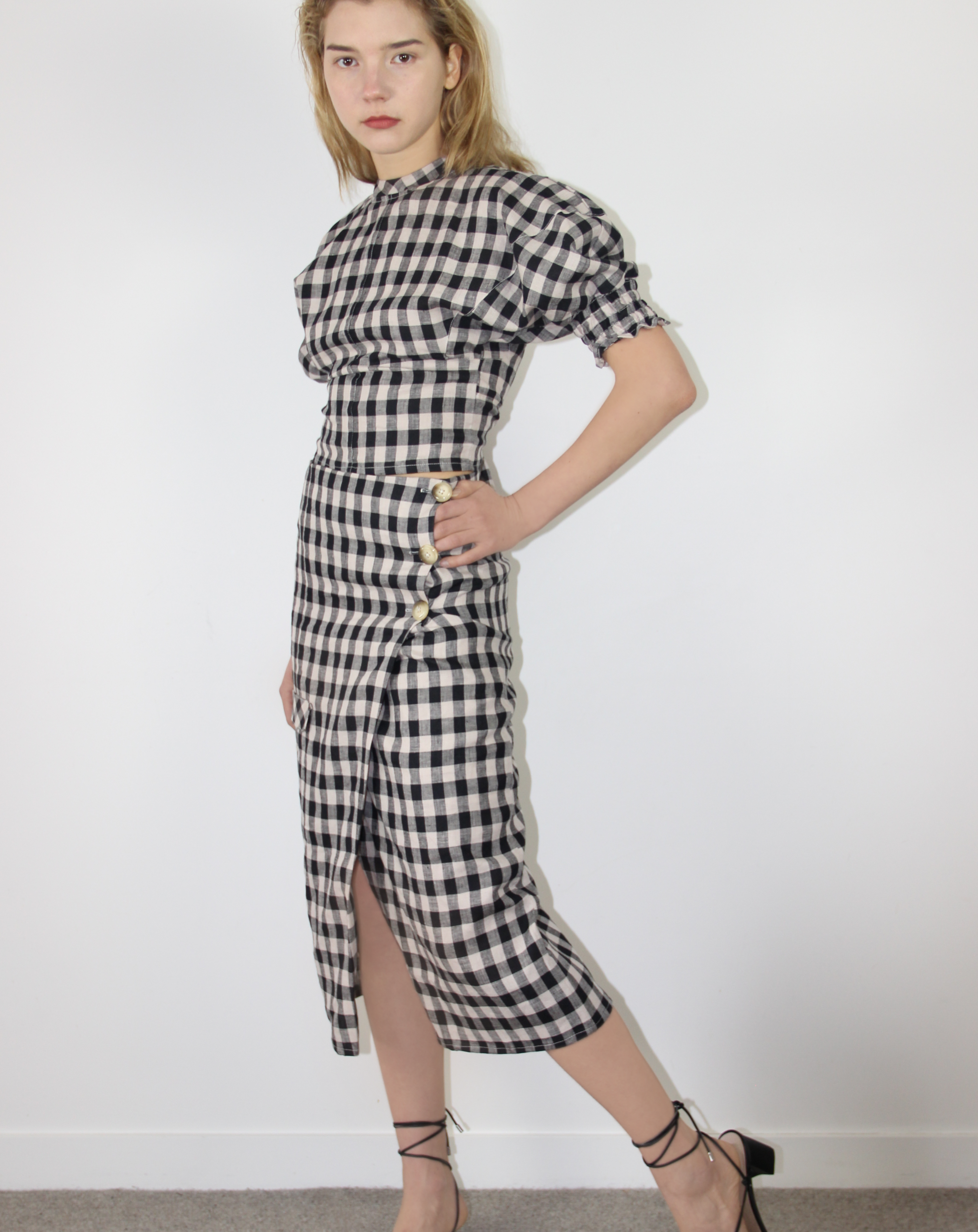 Asymmetric Wrap Midi Skirt