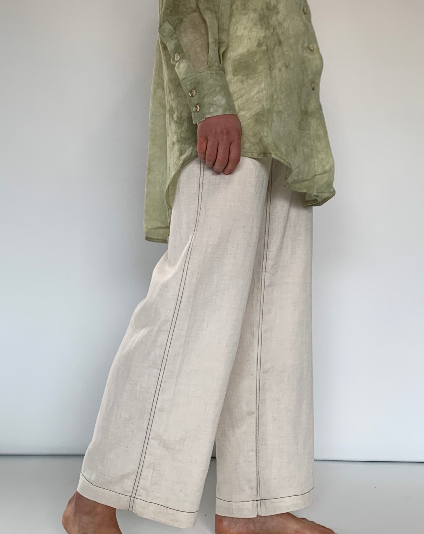 Solid Stitch Straight Leg Pants