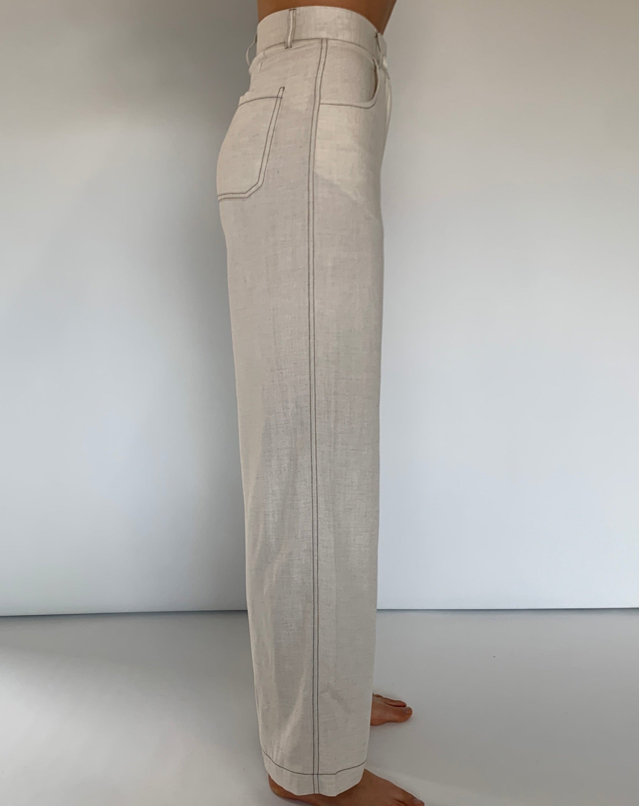 Solid Stitch Straight Leg Pants