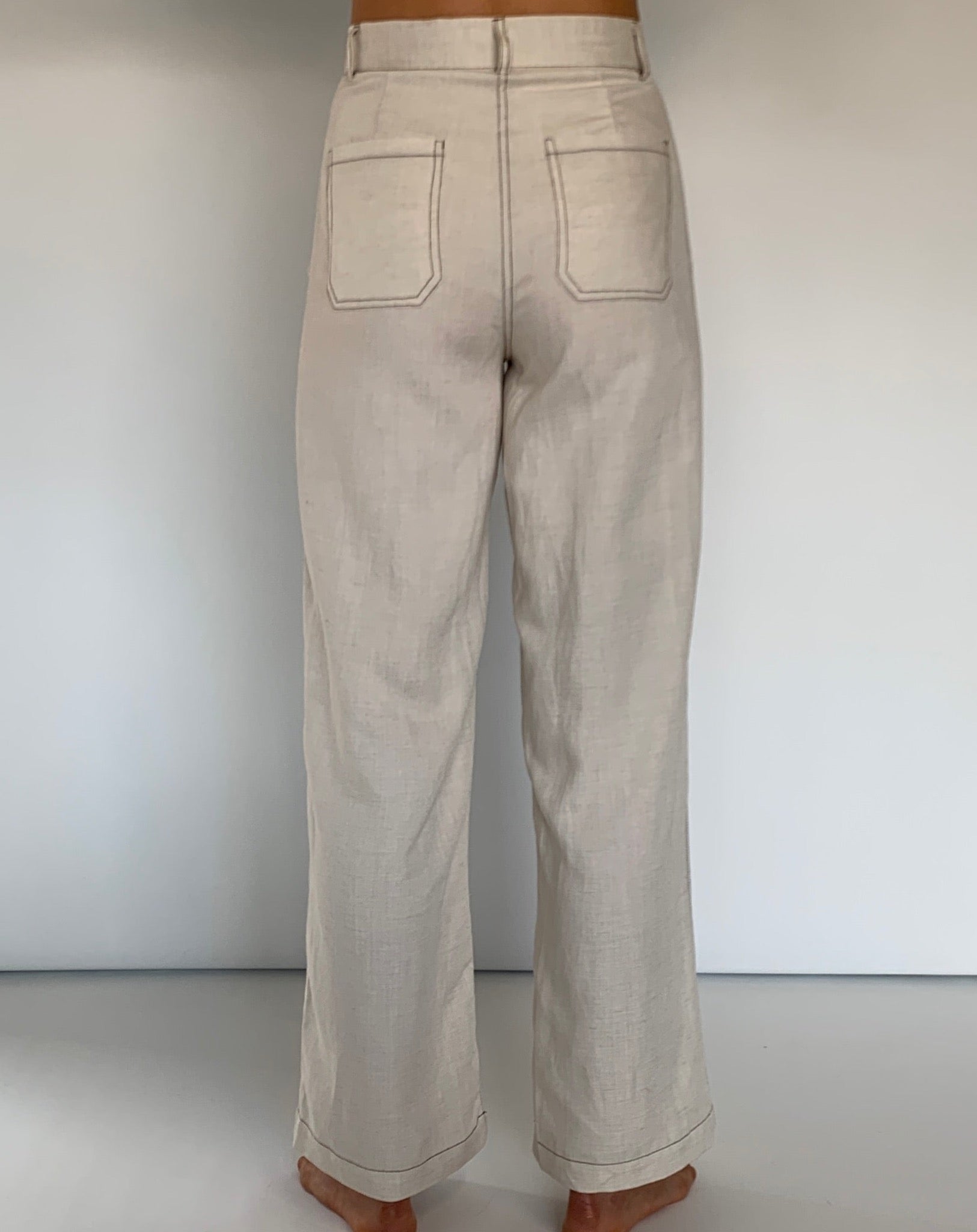Solid Stitch Straight Leg Pants