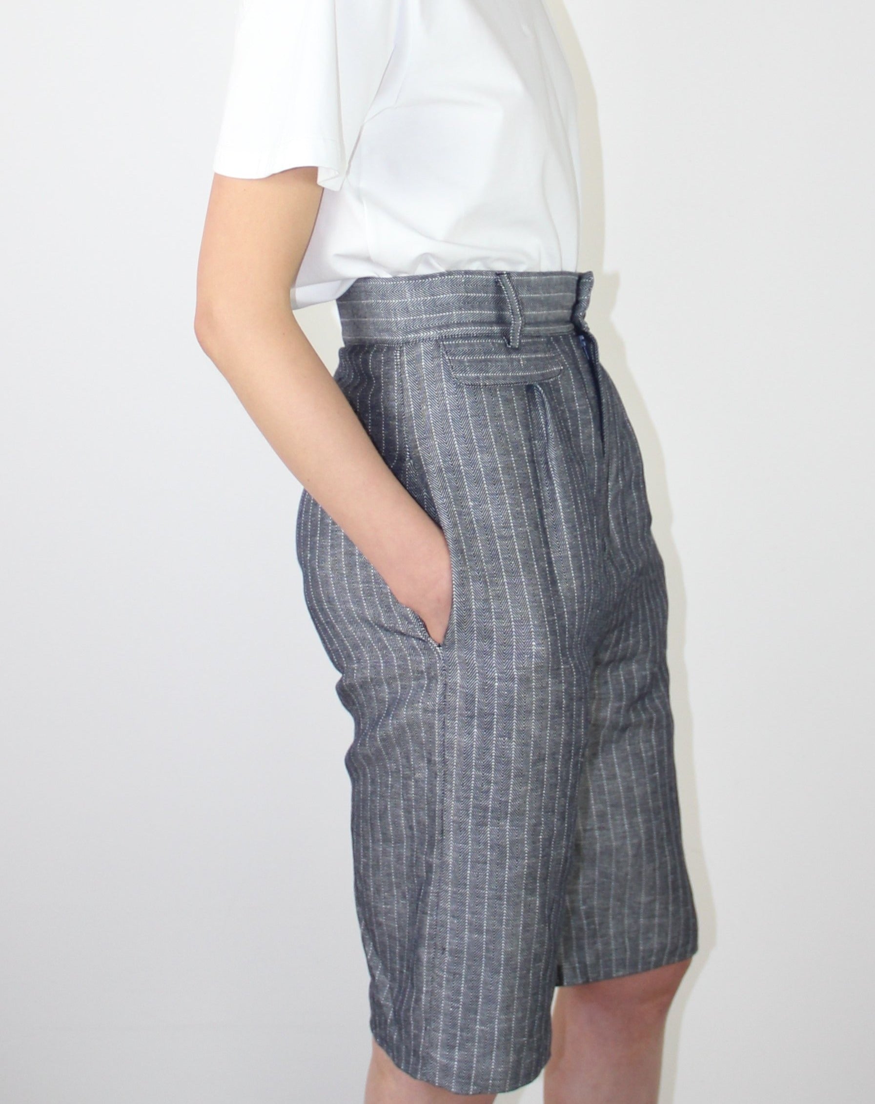 Linen-Blend Bermuda Shorts