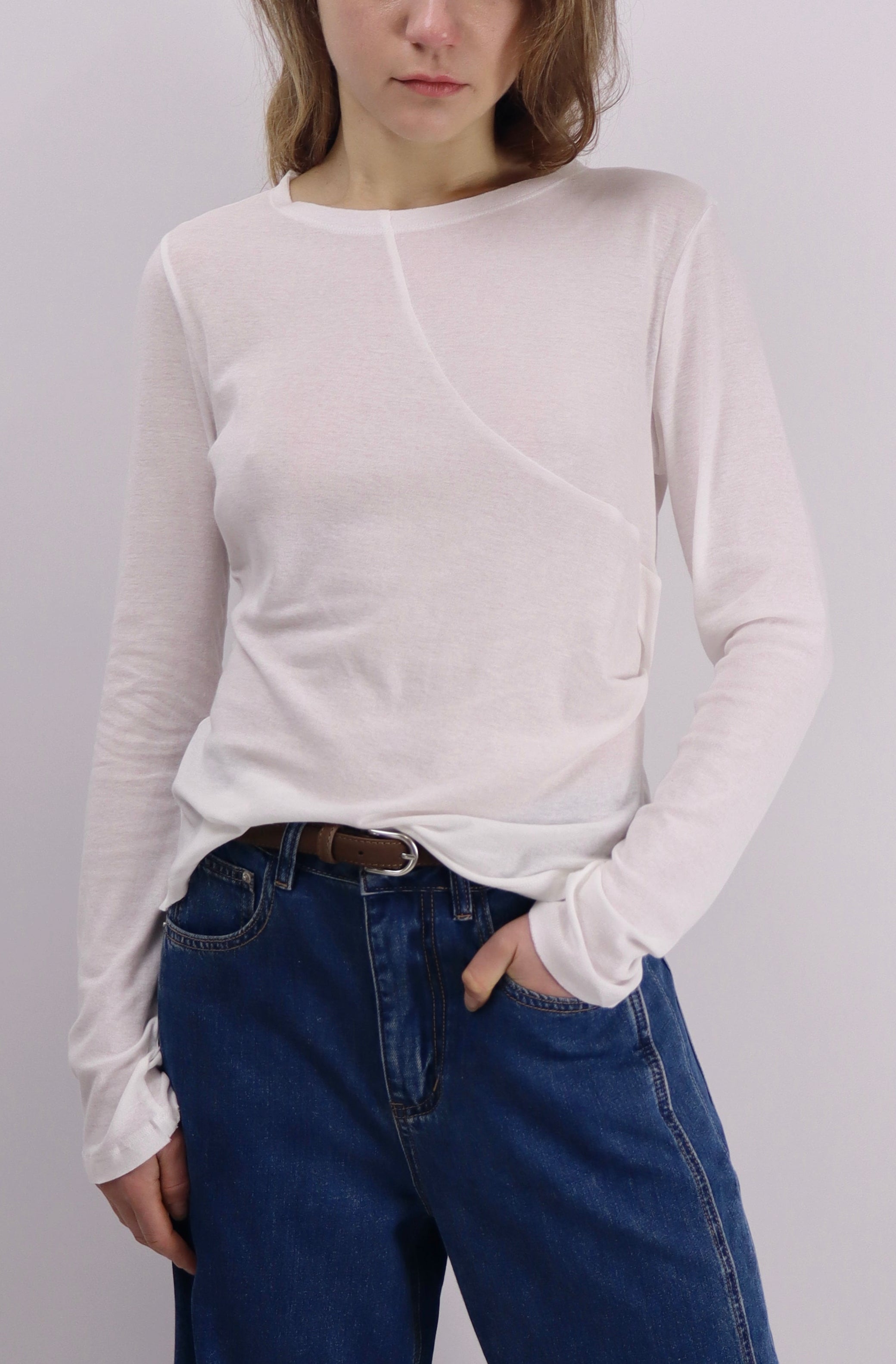 Emma Asymmetrical Seam Top/Midnight