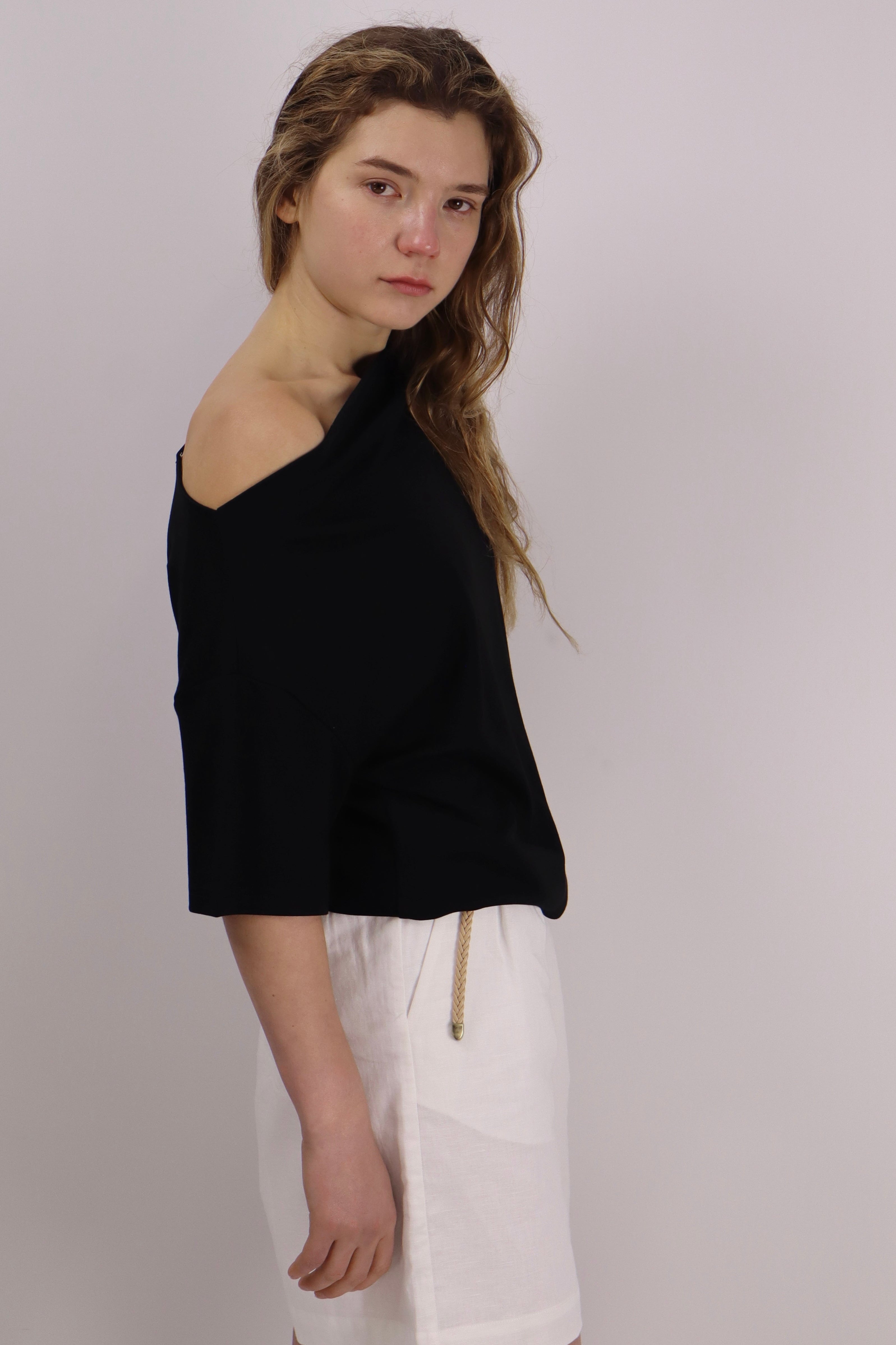 Ally Off-Shoulder Top|Black