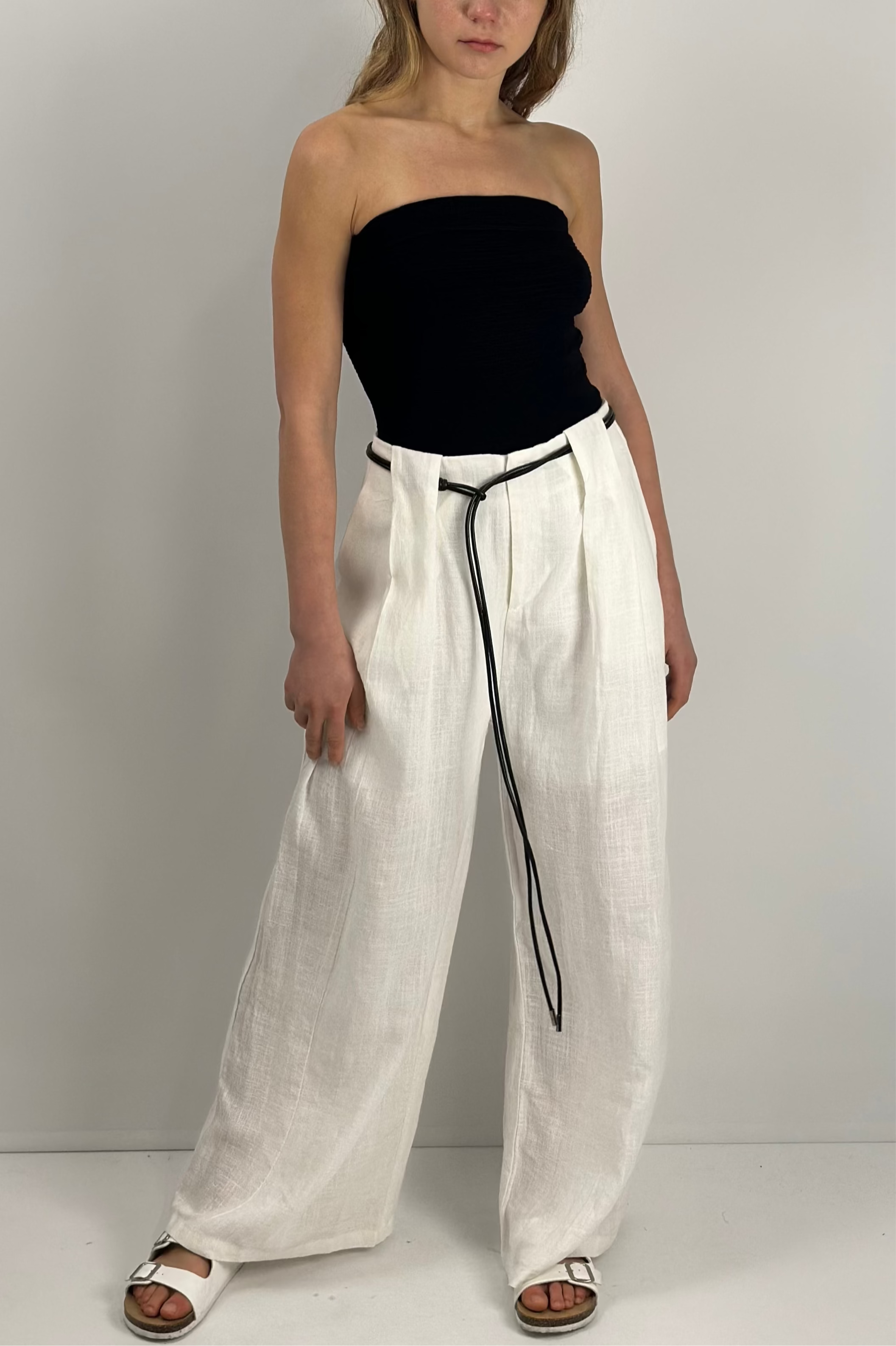 Linda Wide-Leg Pants with Belt