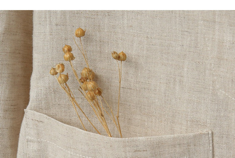 Relaxed Linen V-Neck Top-Sand