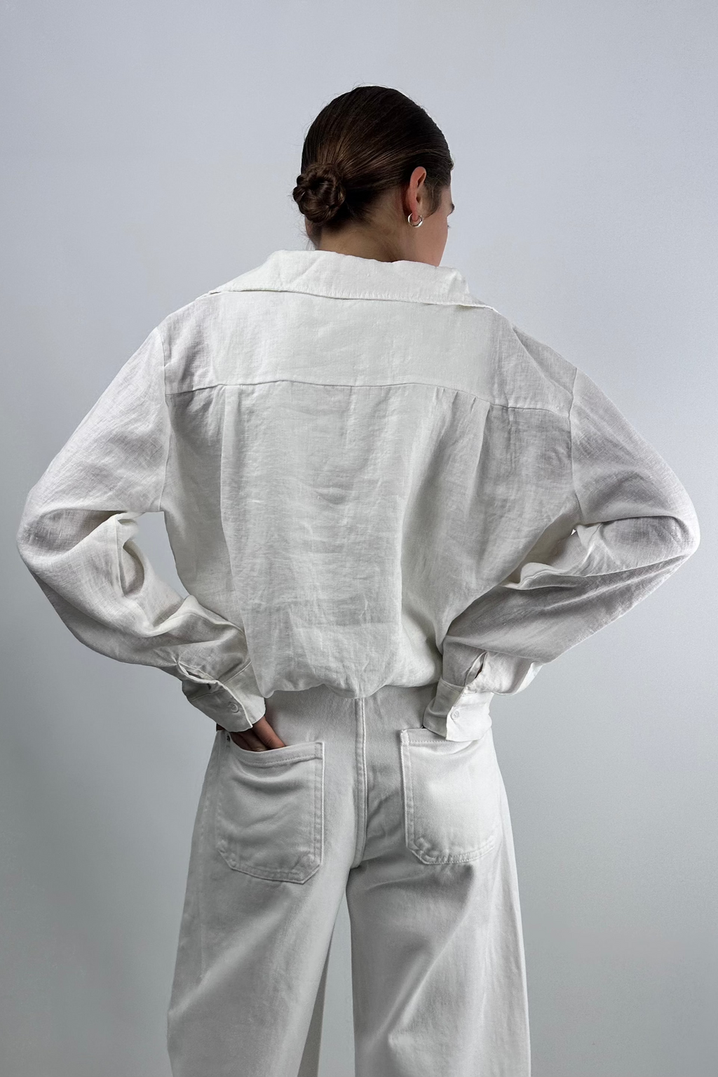 Attached-Layer Shirt|White