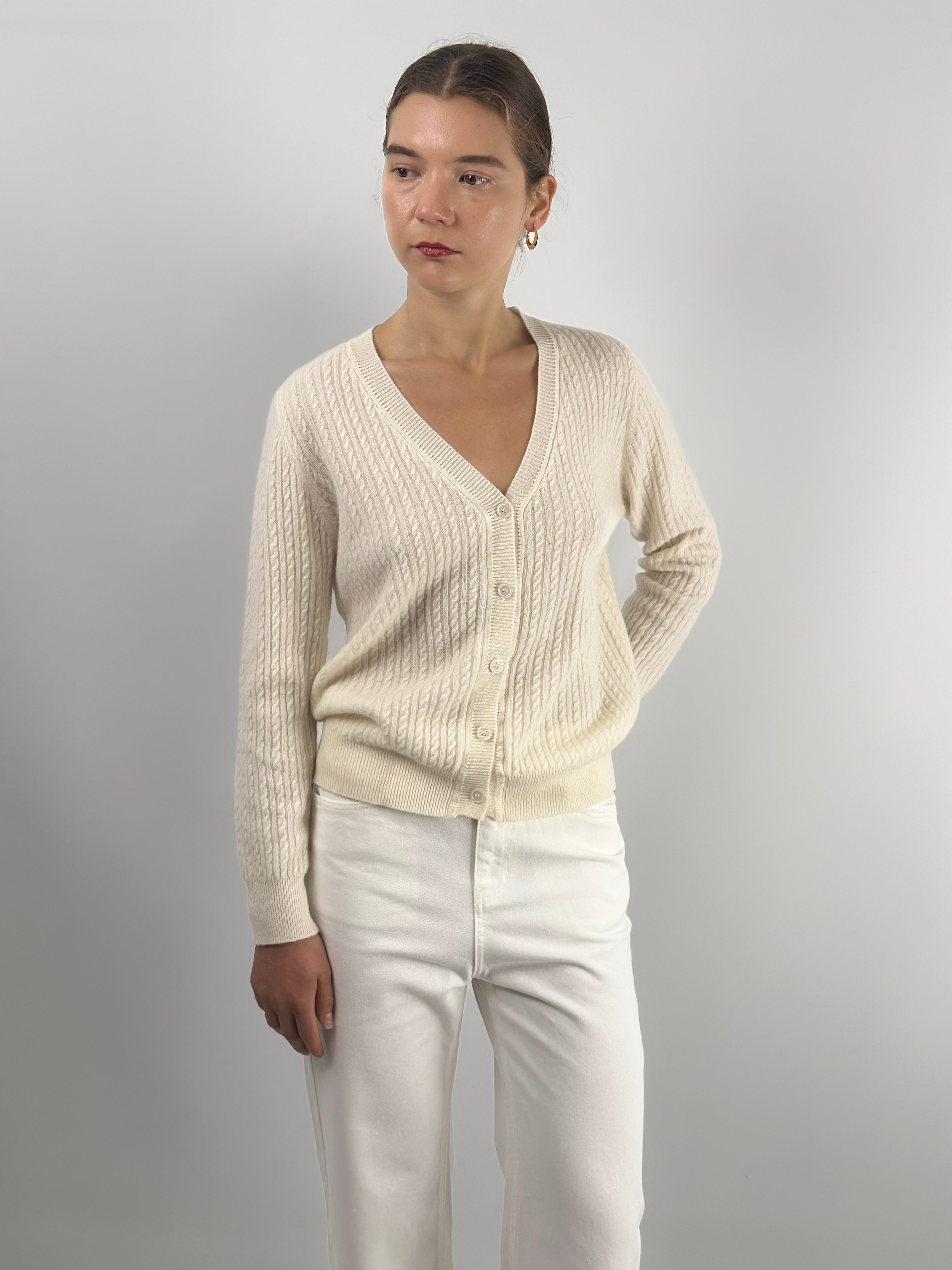 cashmere cardigan in cream