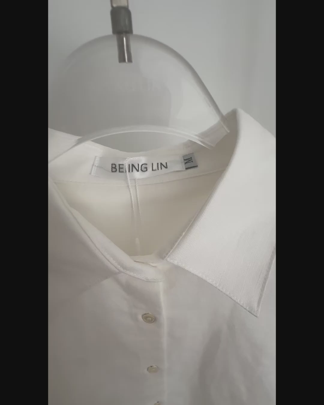 Oversized Linen Blend Shirt|White