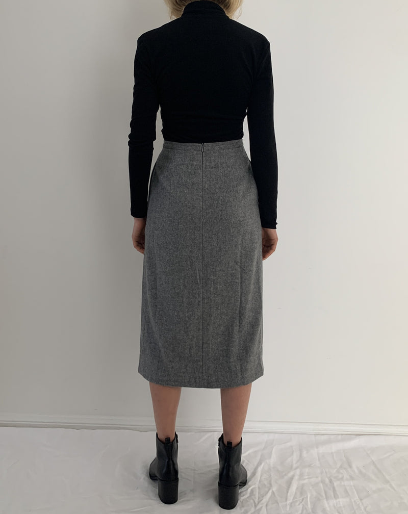 Wool Blended Midi Skirt