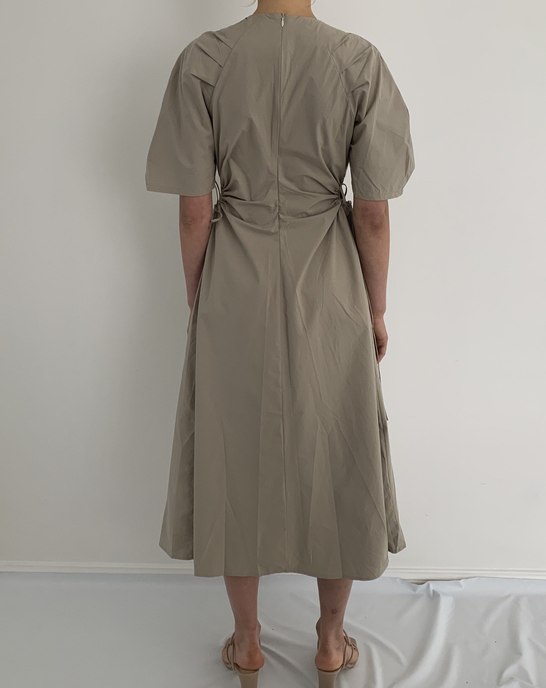 Drawstring Waist Midi Dress