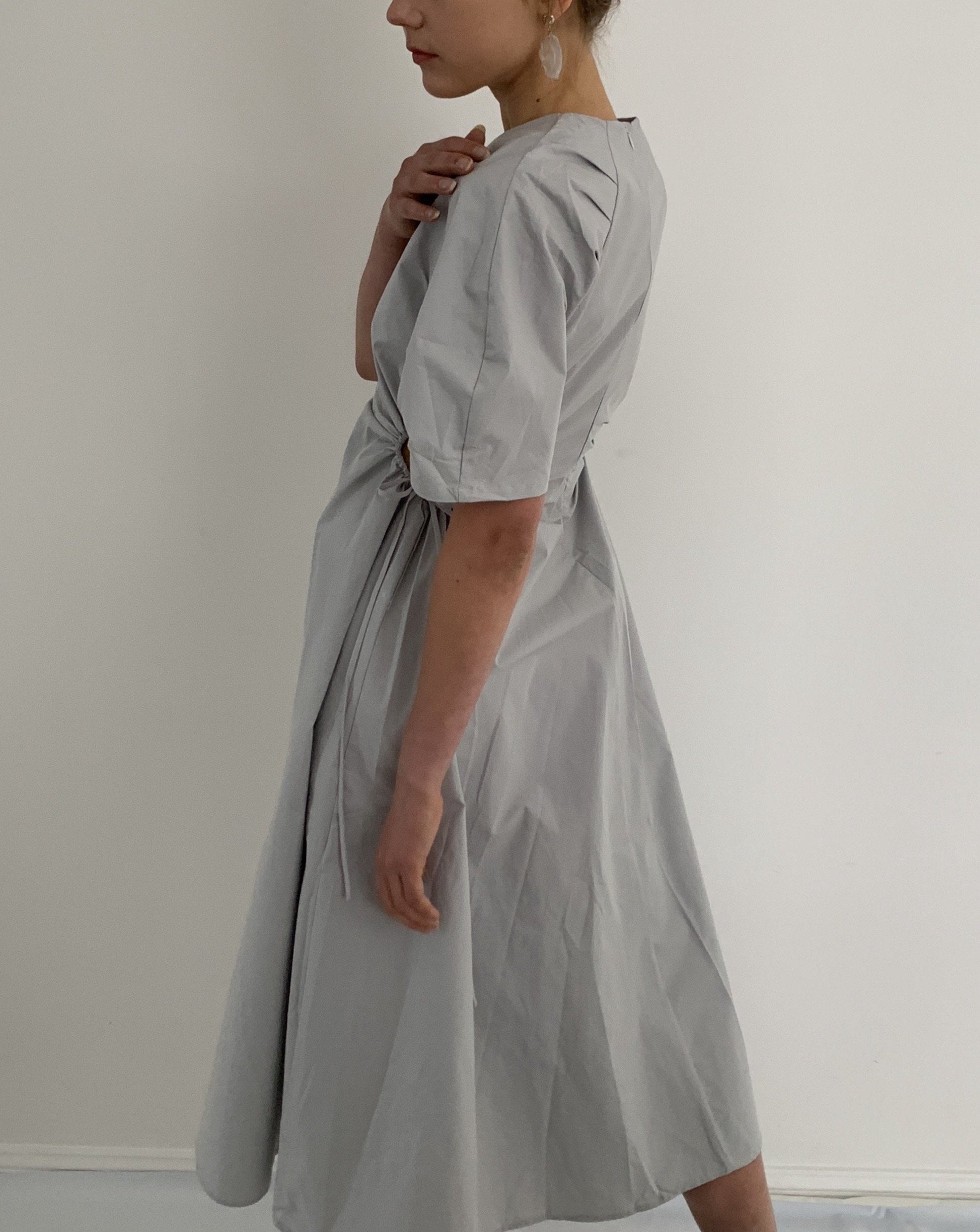 Drawstring Waist Midi Dress