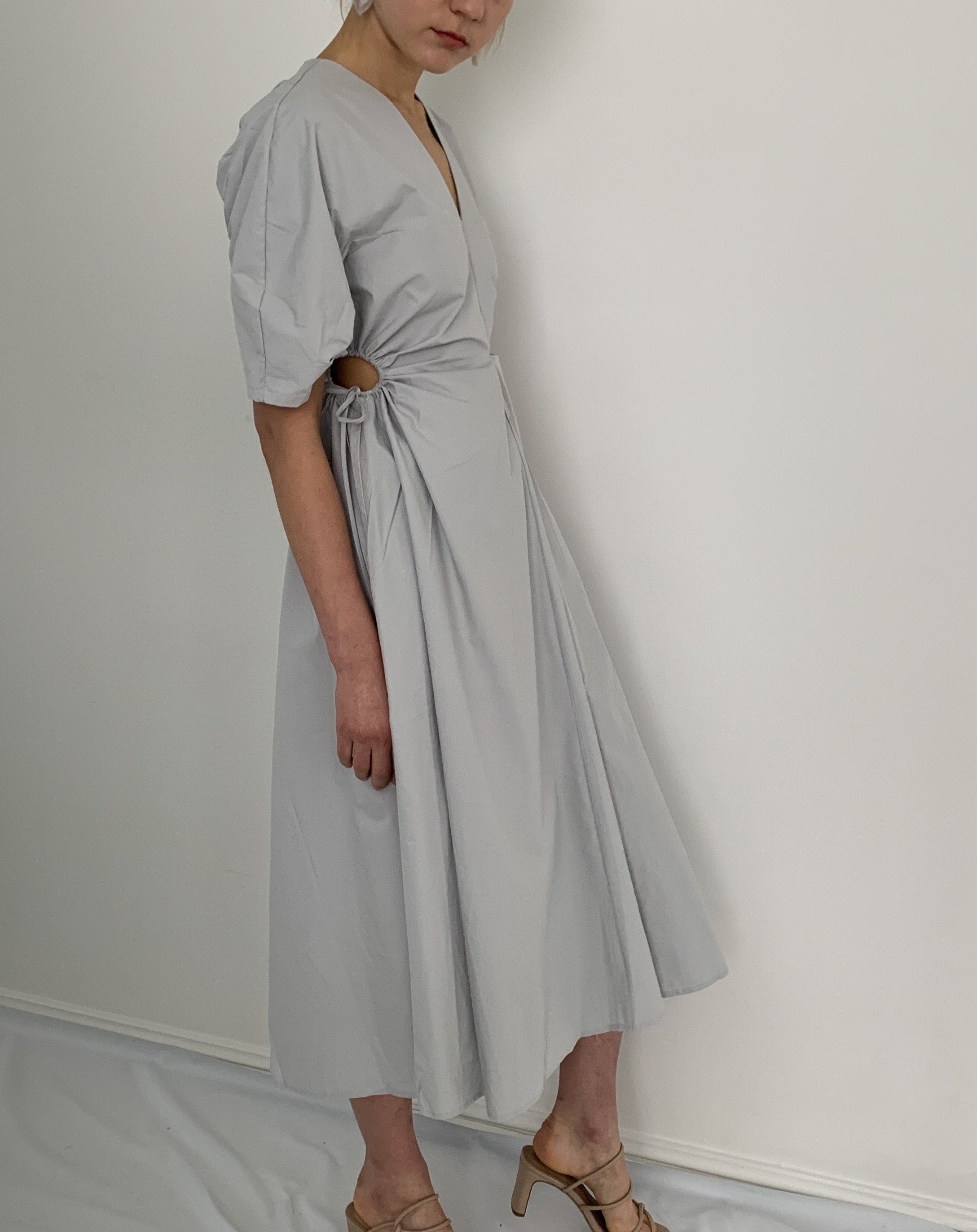 Drawstring Waist Midi Dress