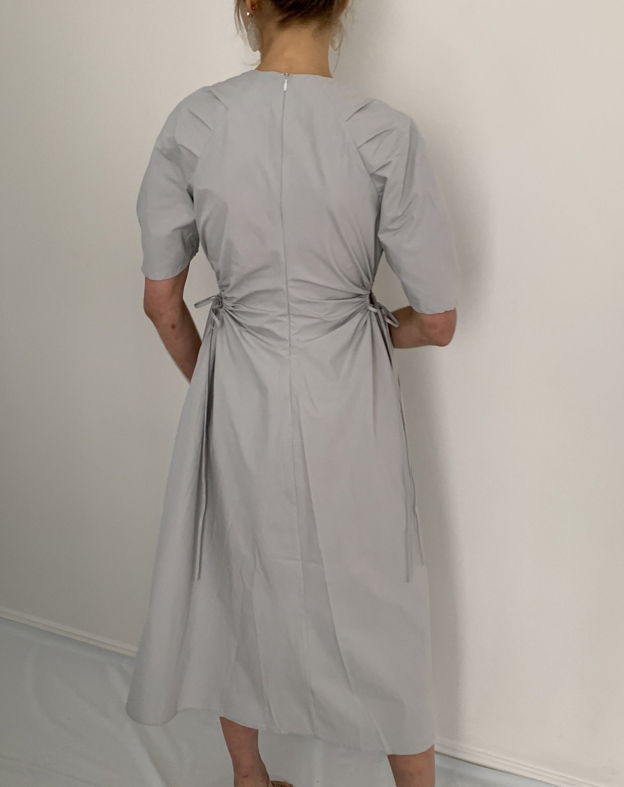 Drawstring Waist Midi Dress