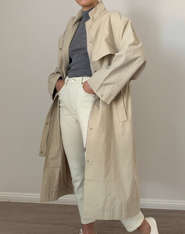 Cotton Blended Trench Coat
