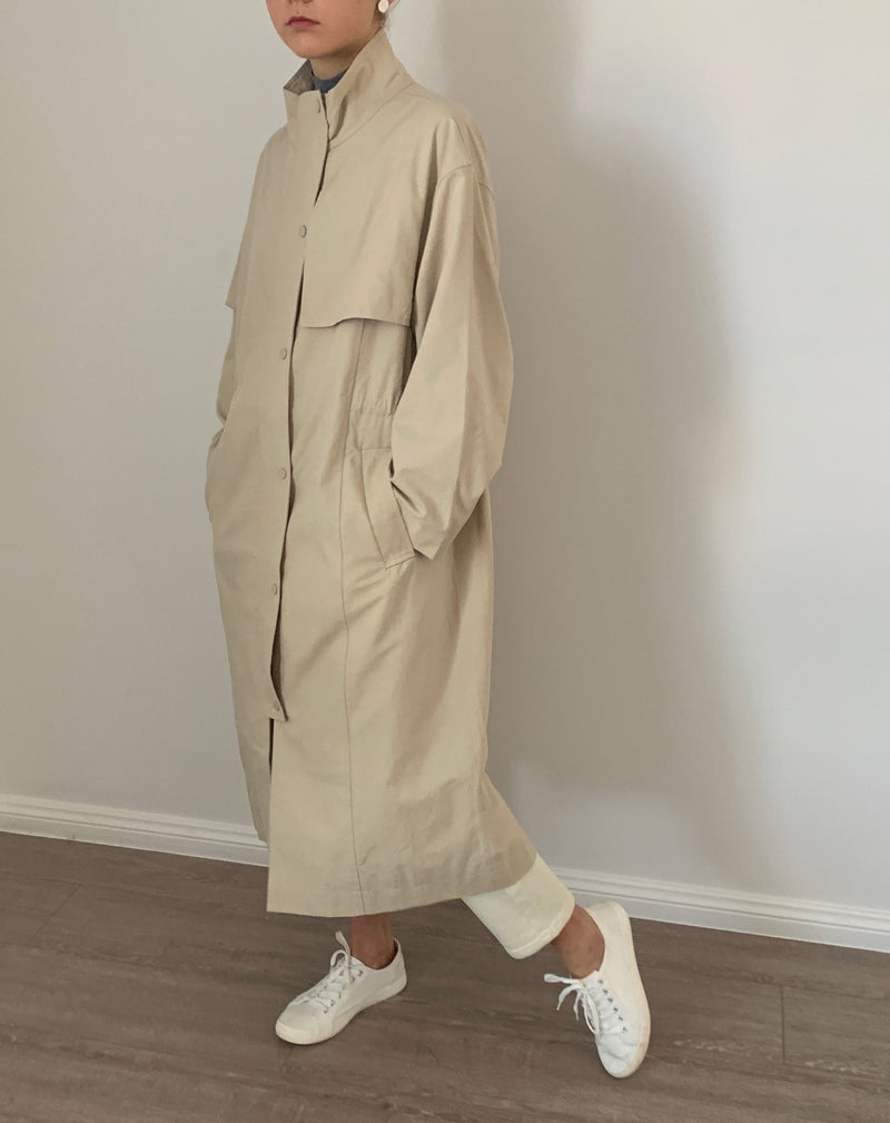 Cotton Blended Trench Coat