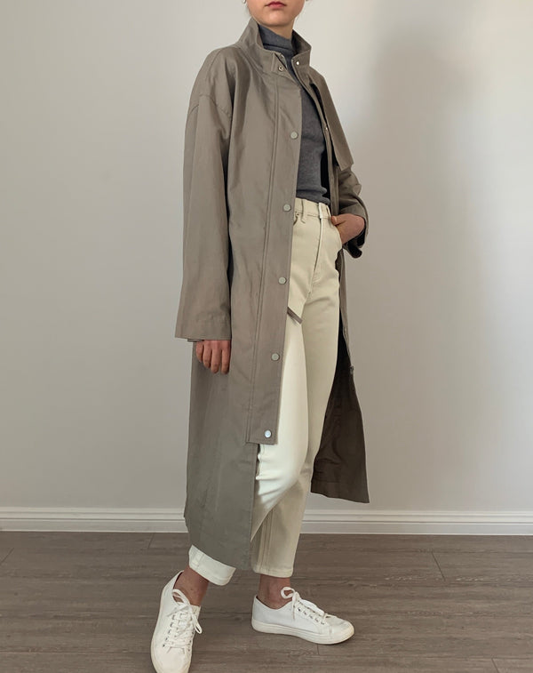Cotton Blended Trench Coat