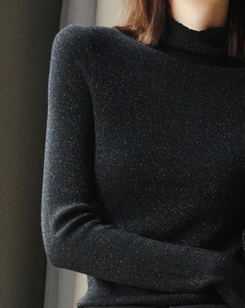 Metallic Wool Blended Knit Top