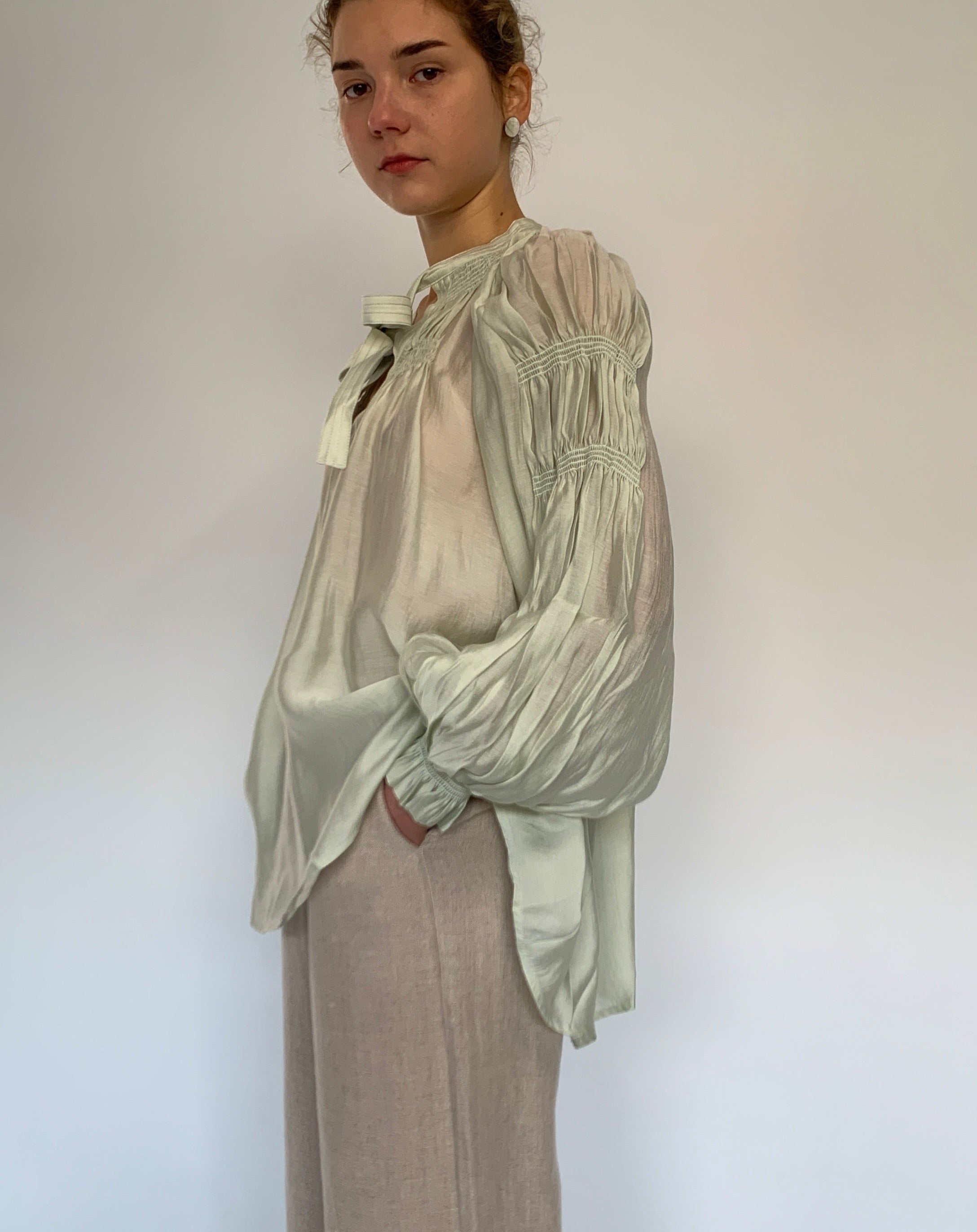 Melisa Neck Tie Up Blouse