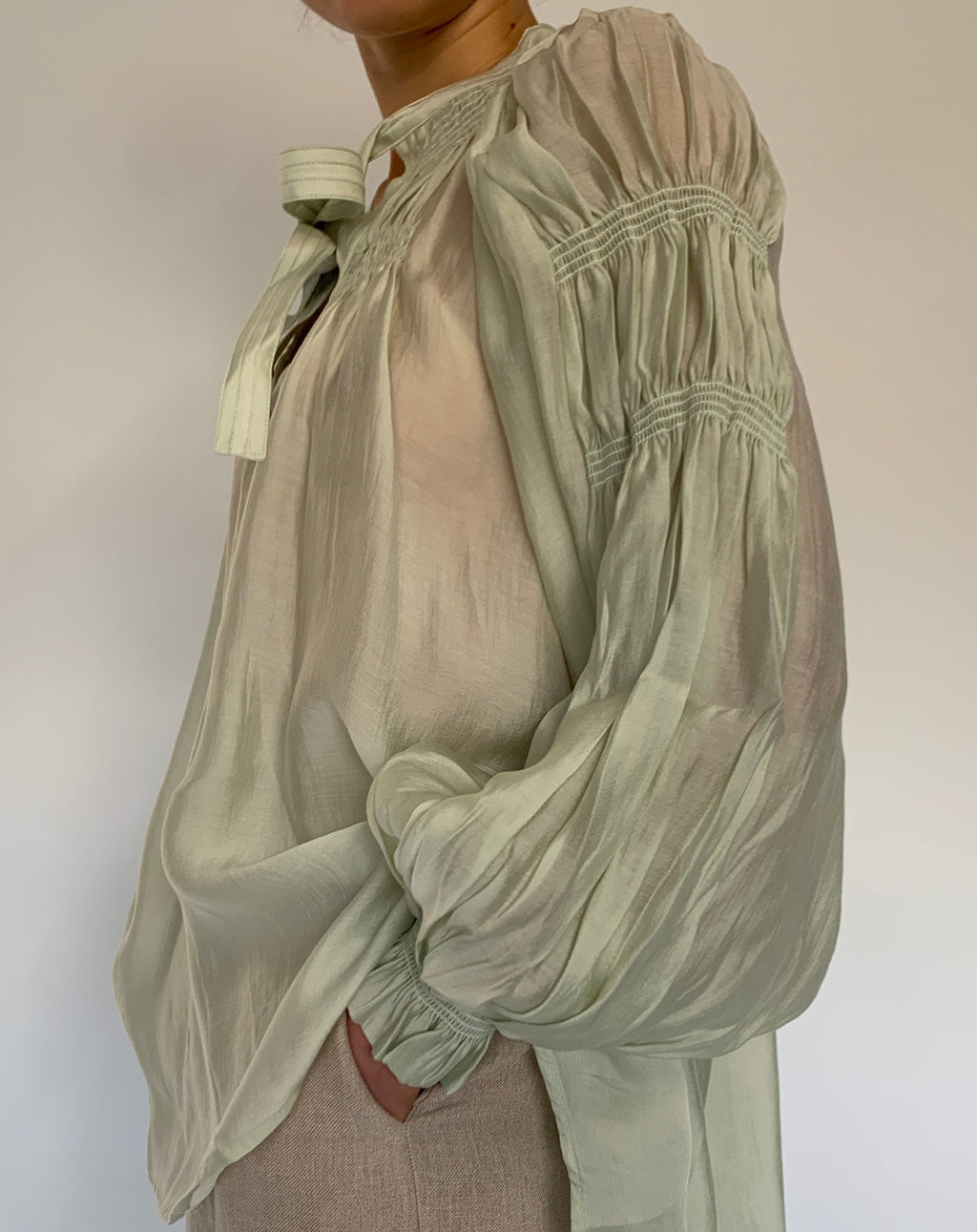 Melisa Neck Tie Up Blouse