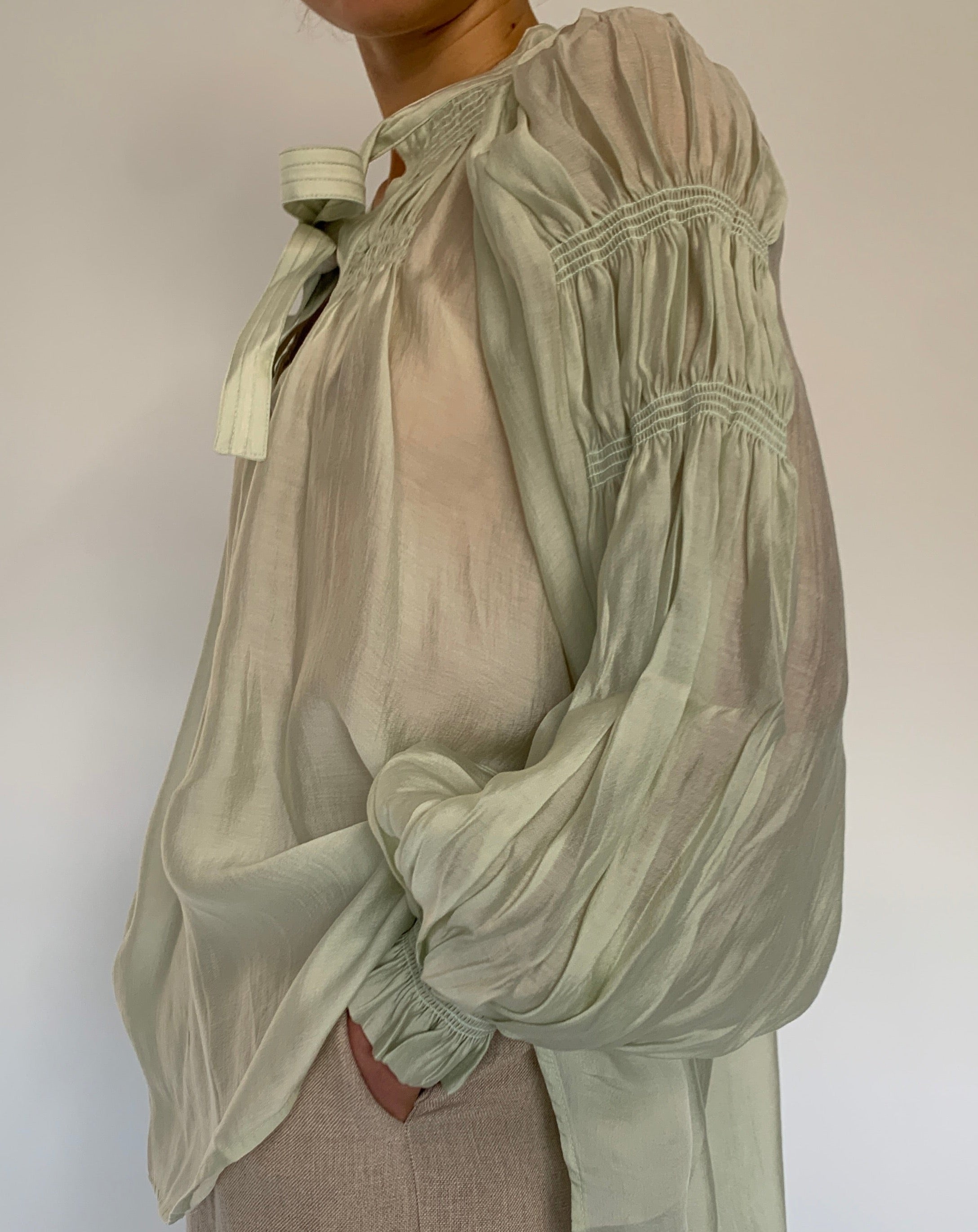 Melisa Neck Tie Up Blouse