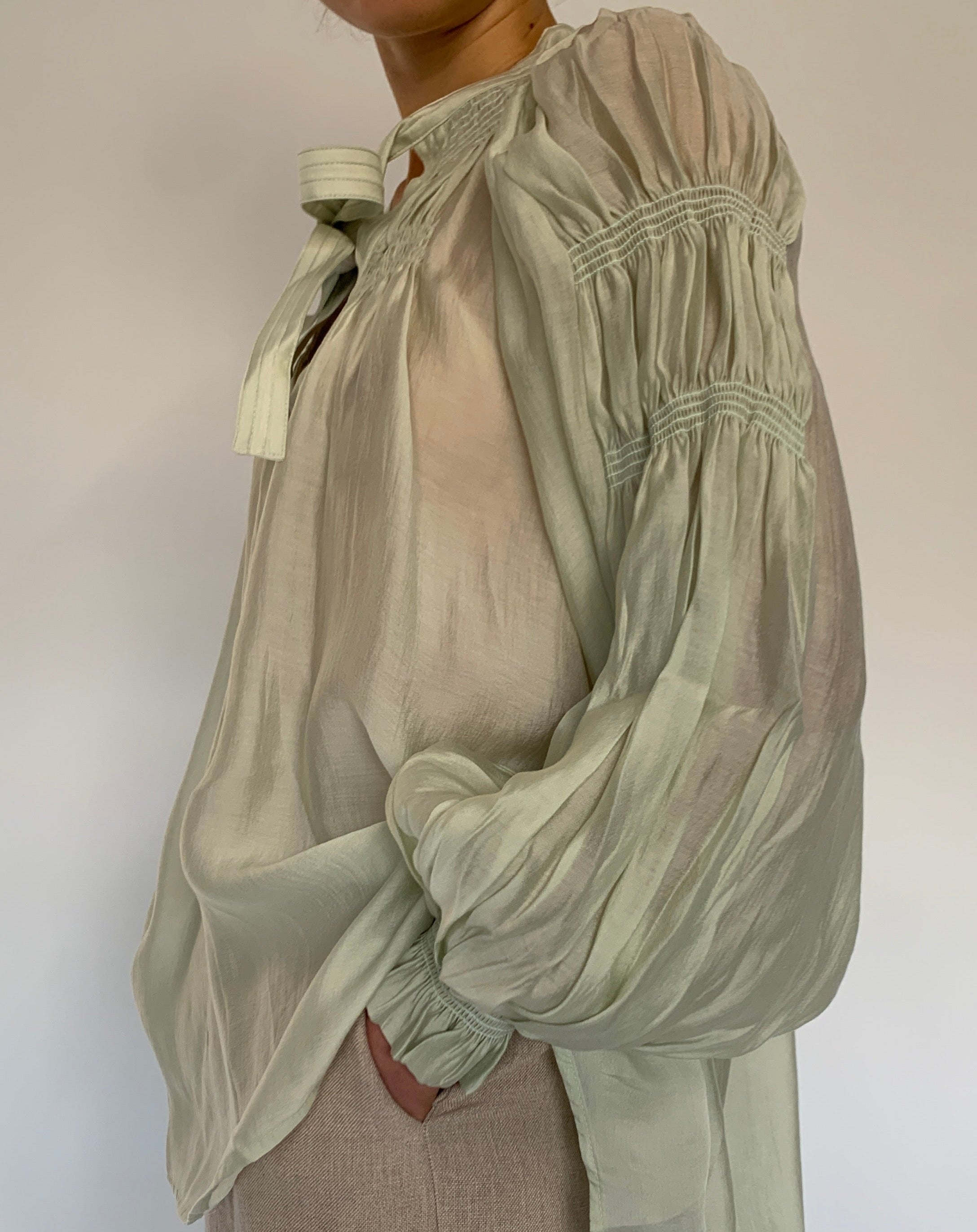 Melisa Neck Tie Up Blouse