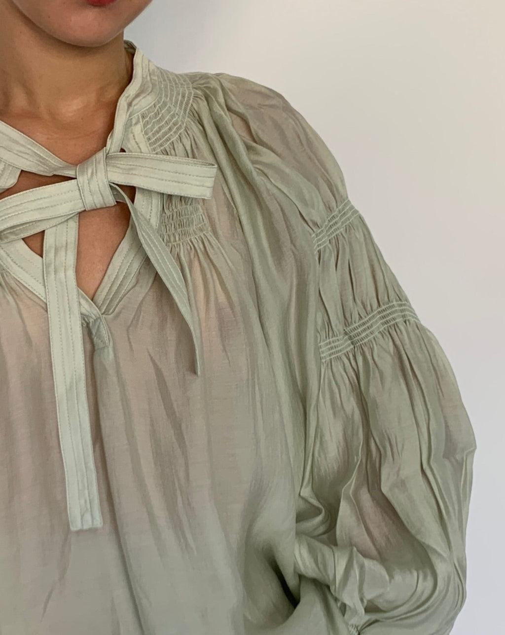 Melisa Neck Tie Up Blouse