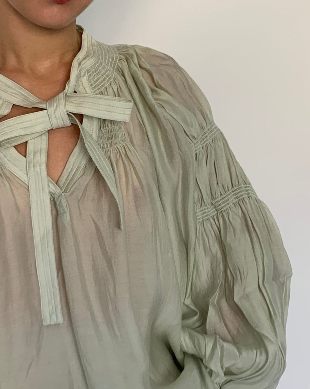 Melisa Neck Tie Up Blouse