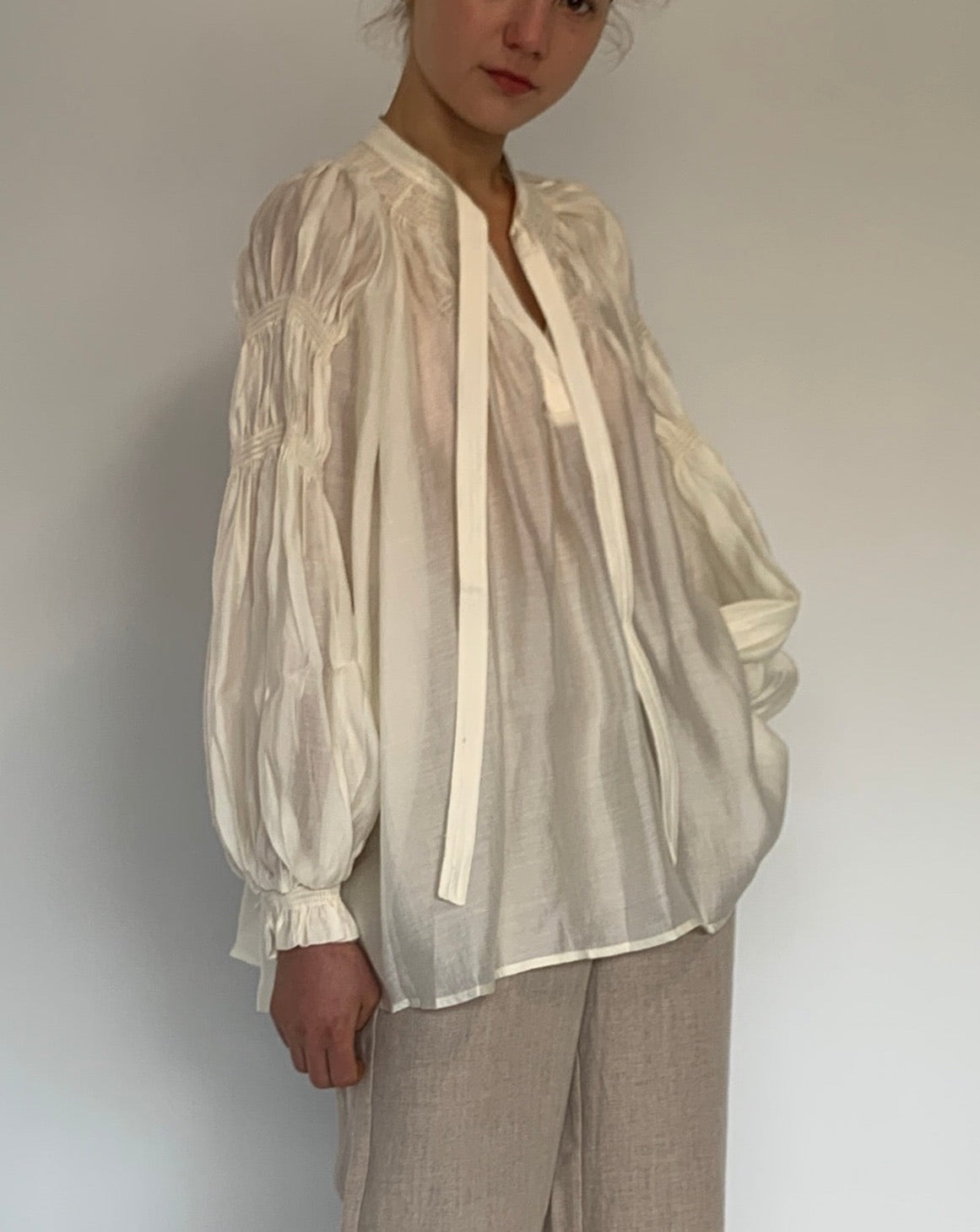 Melisa Neck Tie Up Blouse