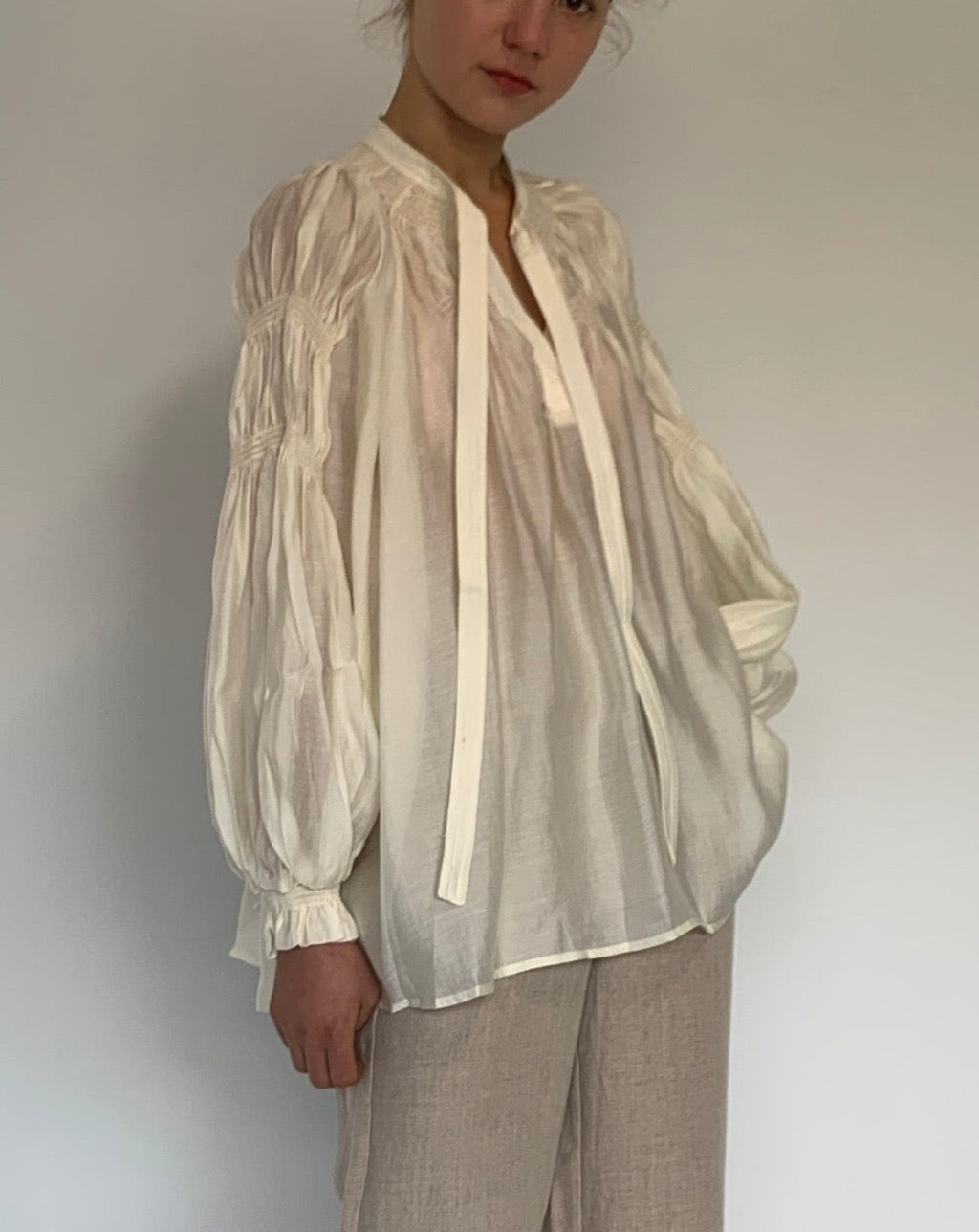 Melisa Neck Tie Up Blouse