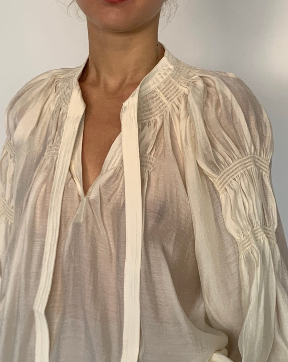Melisa Neck Tie Up Blouse