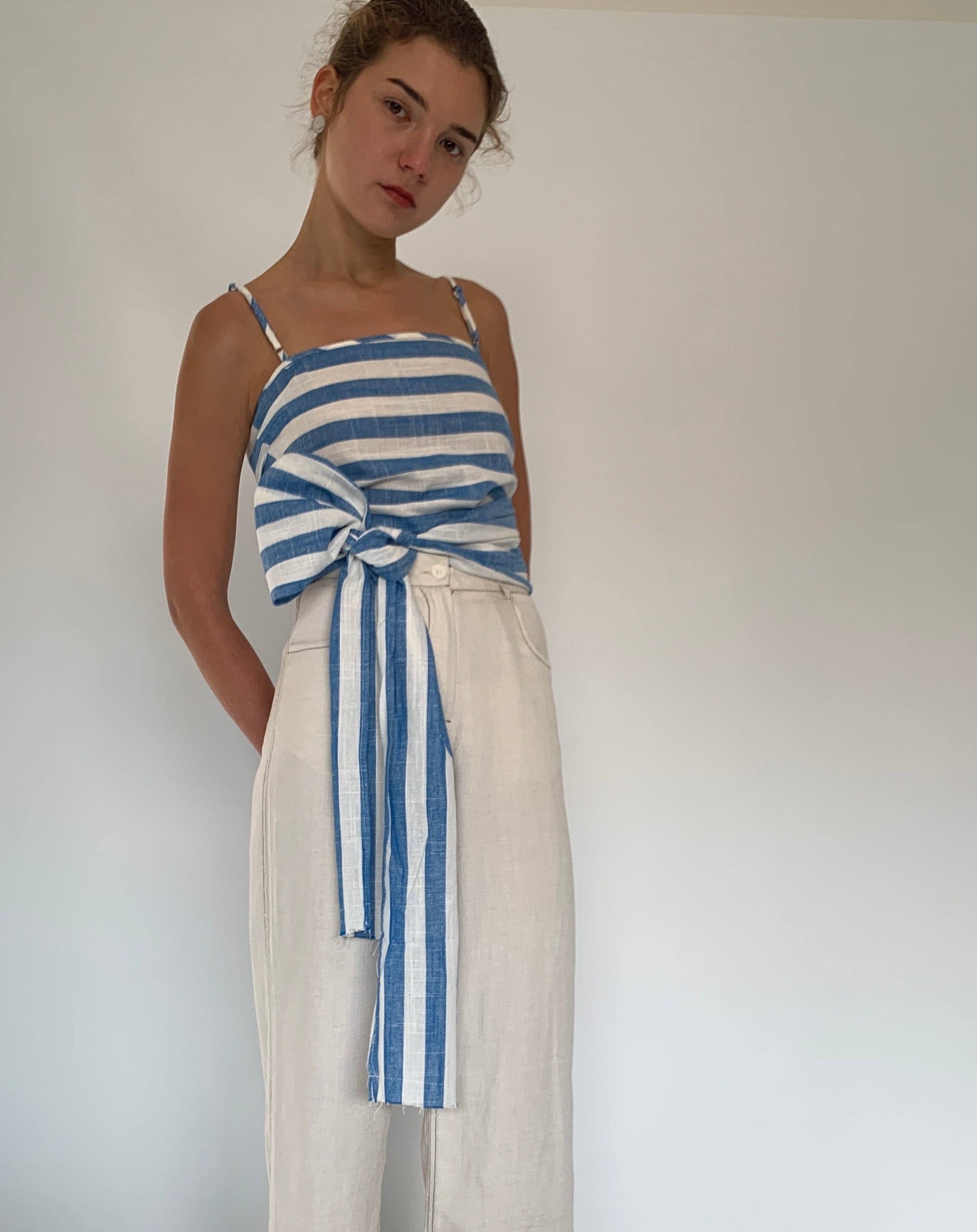 wrap linen top