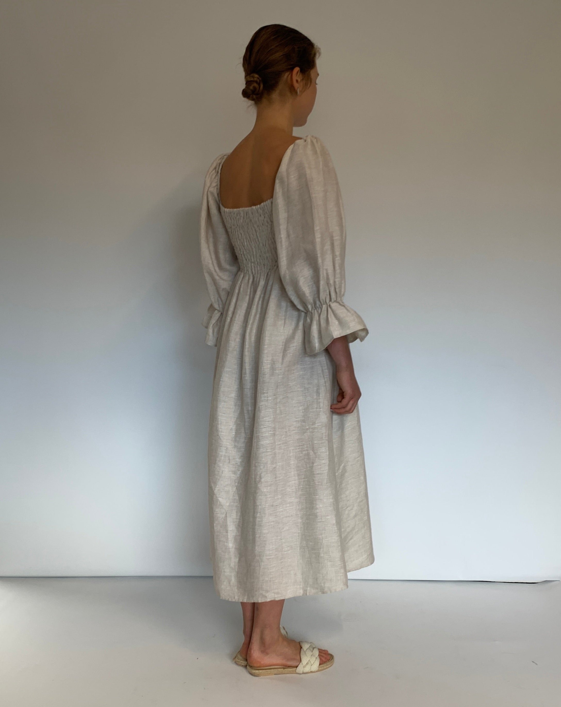 Smocked Bodice Midi Dress