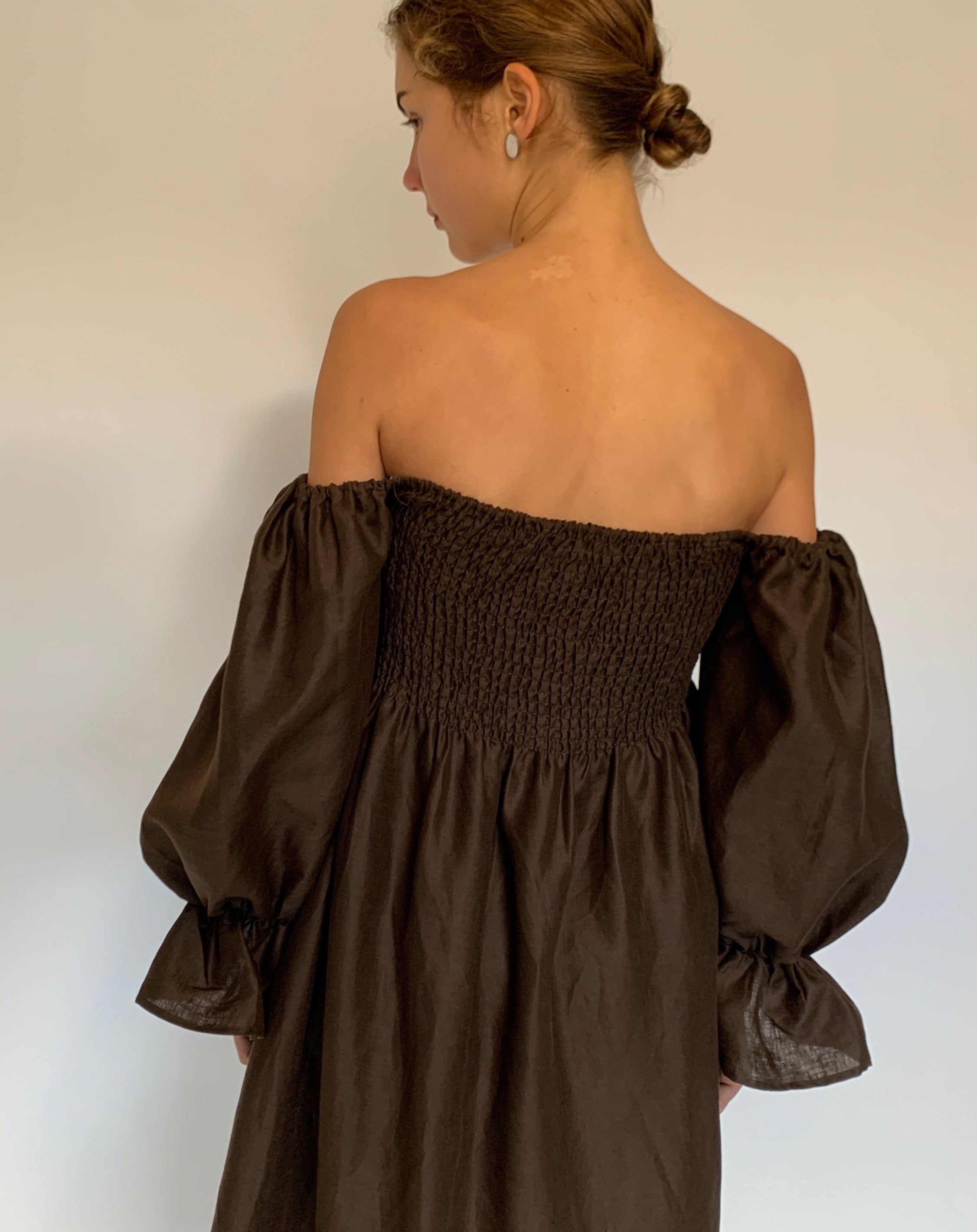Smocked Bodice Midi Dress
