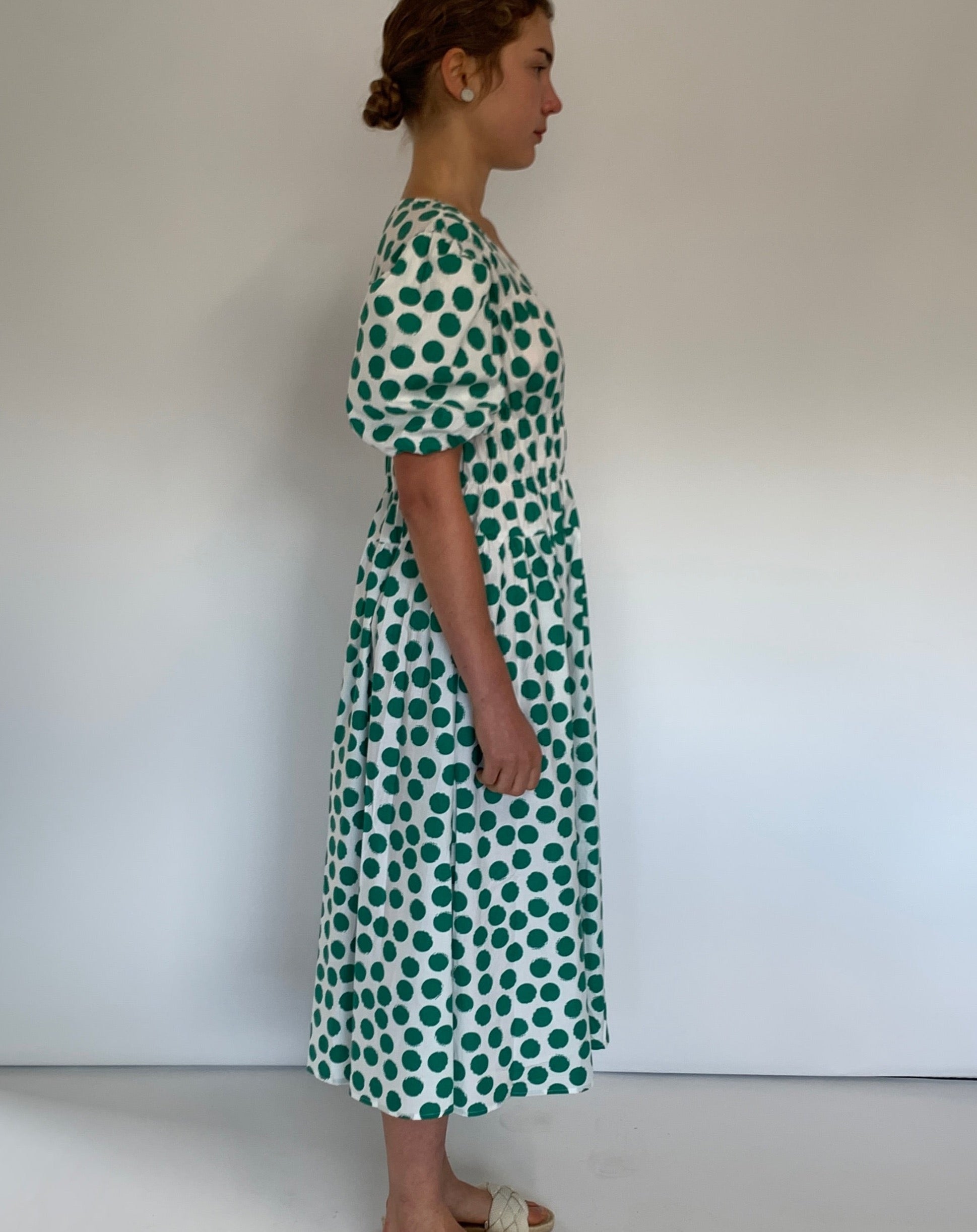 Shirred Midi Dress