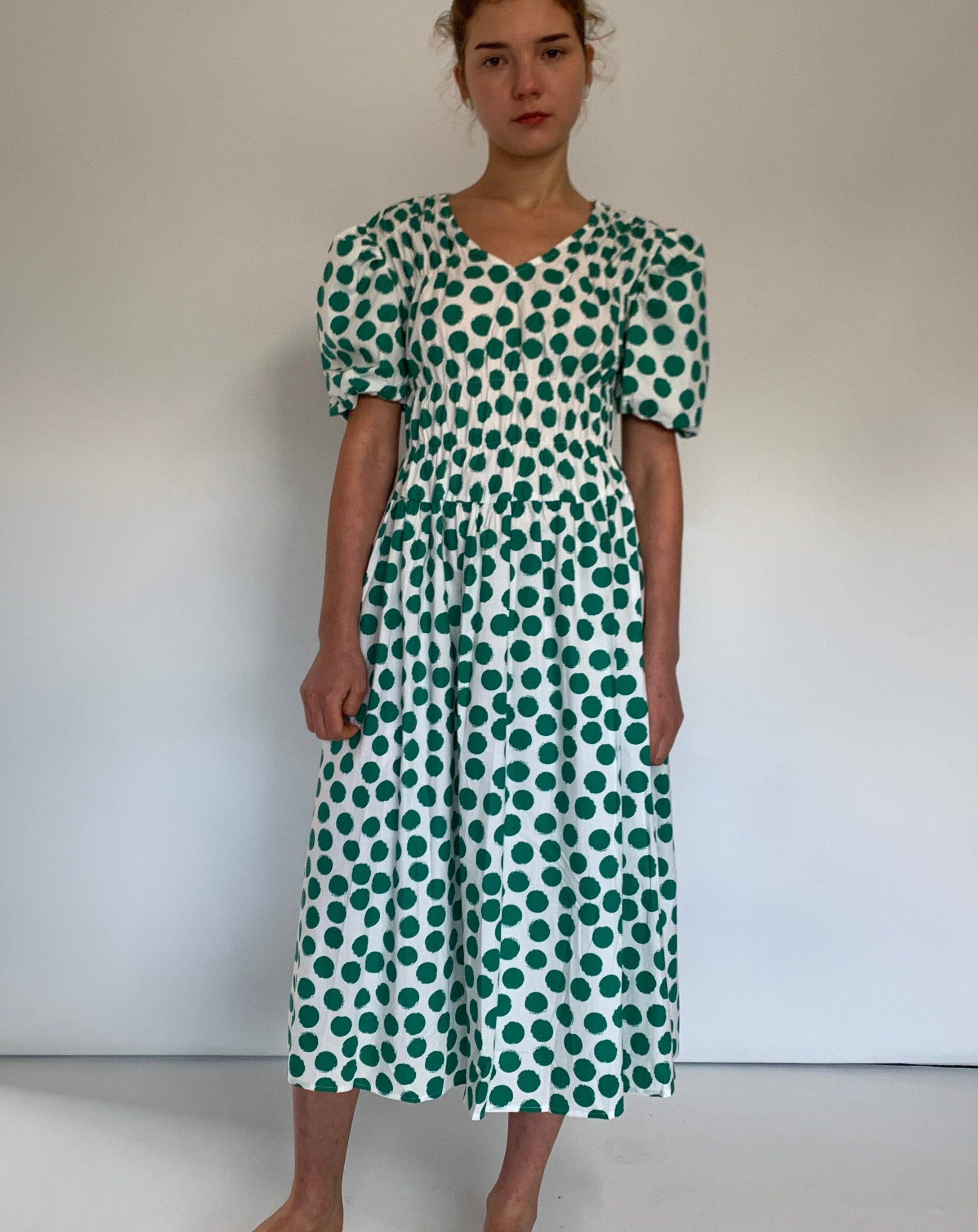 Shirred Midi Dress