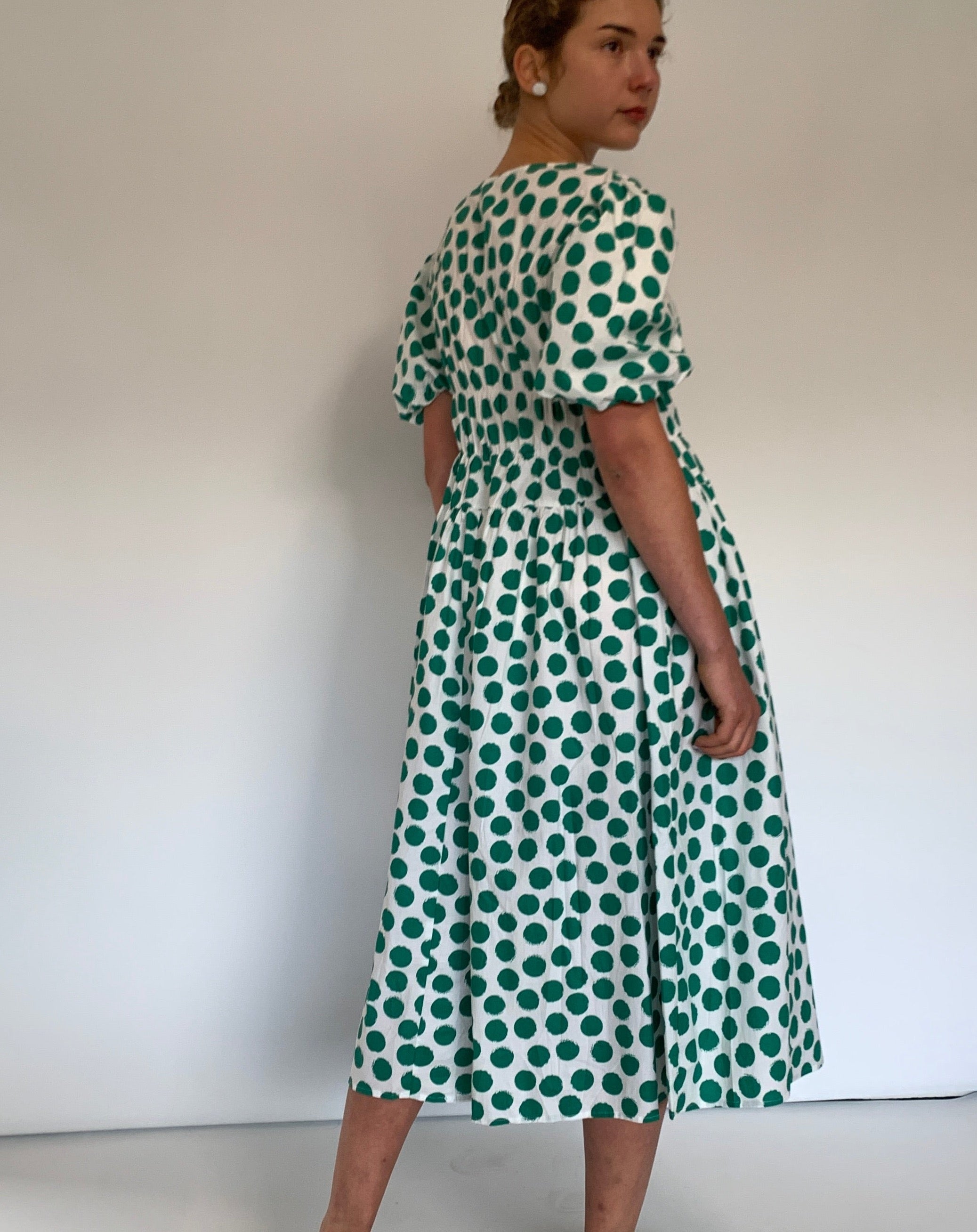 Shirred Midi Dress