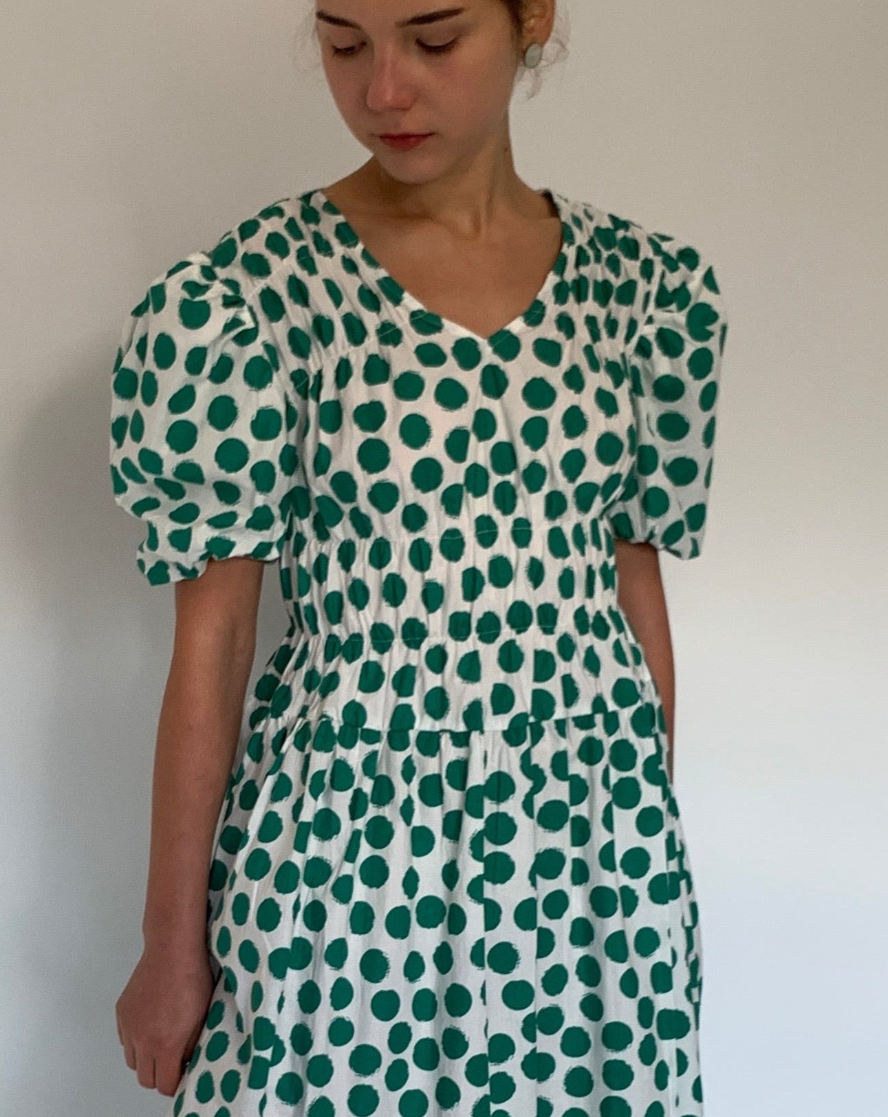 Shirred Midi Dress