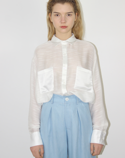 BEIINGLIN-Silk Contrast Shirt