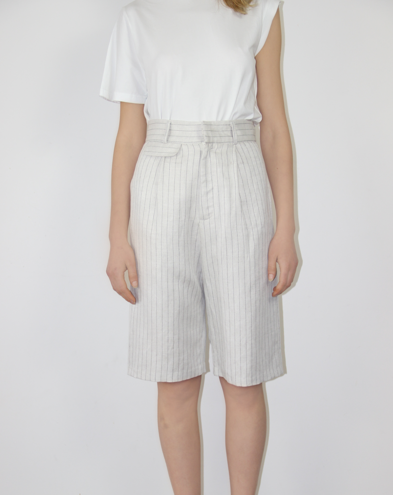 Linen-Blend Bermuda Shorts