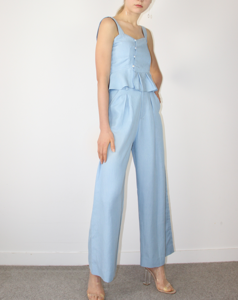 Stitch Detailed Wide-leg Pants