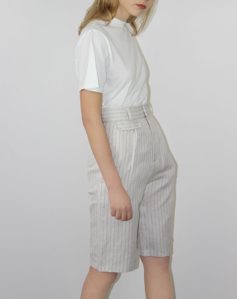 Linen-Blend Bermuda Shorts