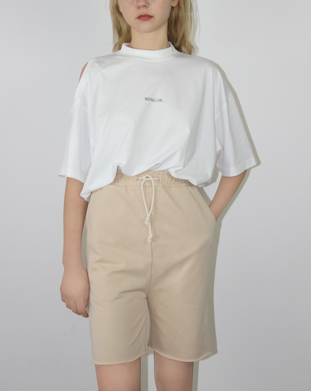 BEIINGLIN-Cotton Jersey Sport Shorts
