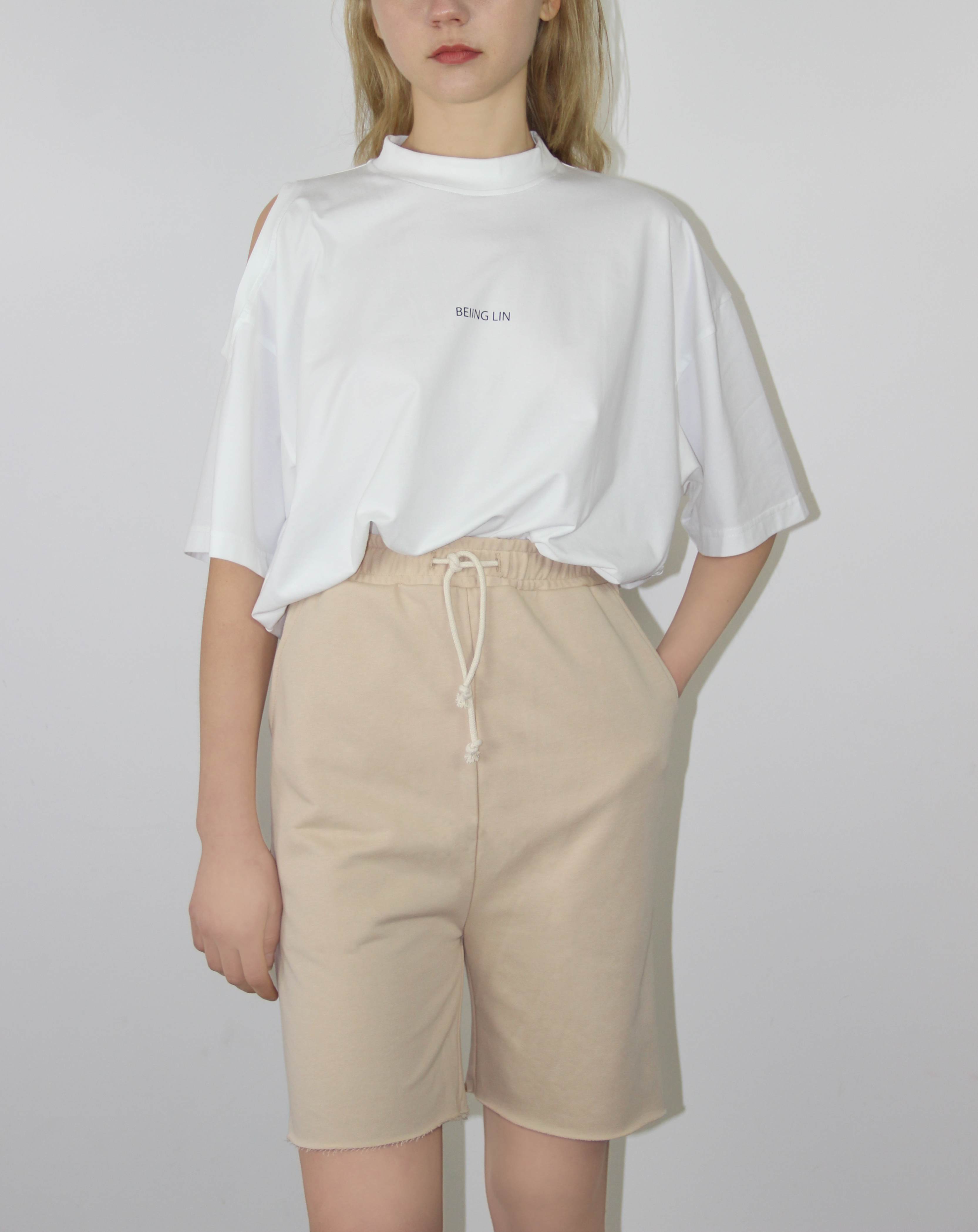 BEIINGLIN-Cotton Jersey Sport Shorts